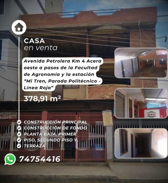 Casa en Venta en Politecnico Cochabamba, Cochabamba