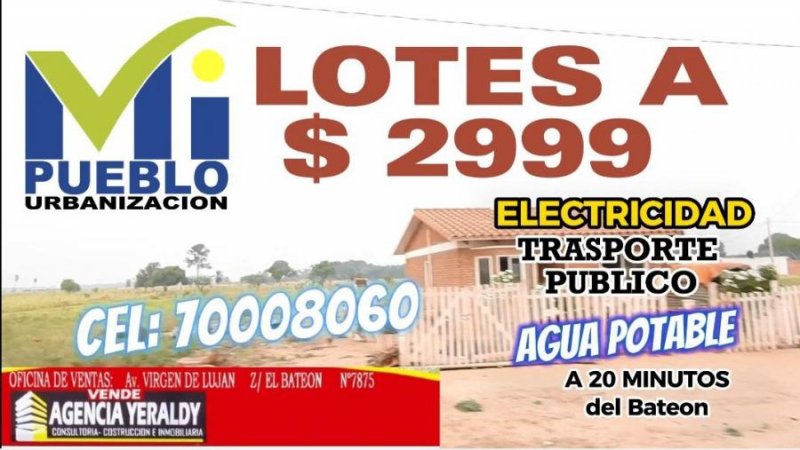 Foto Terreno en Venta en URBANIZACION MI PUEBLO., Cotoca, Santa Cruz - U$D 2.999 - TEV6305 - BienesOnLine