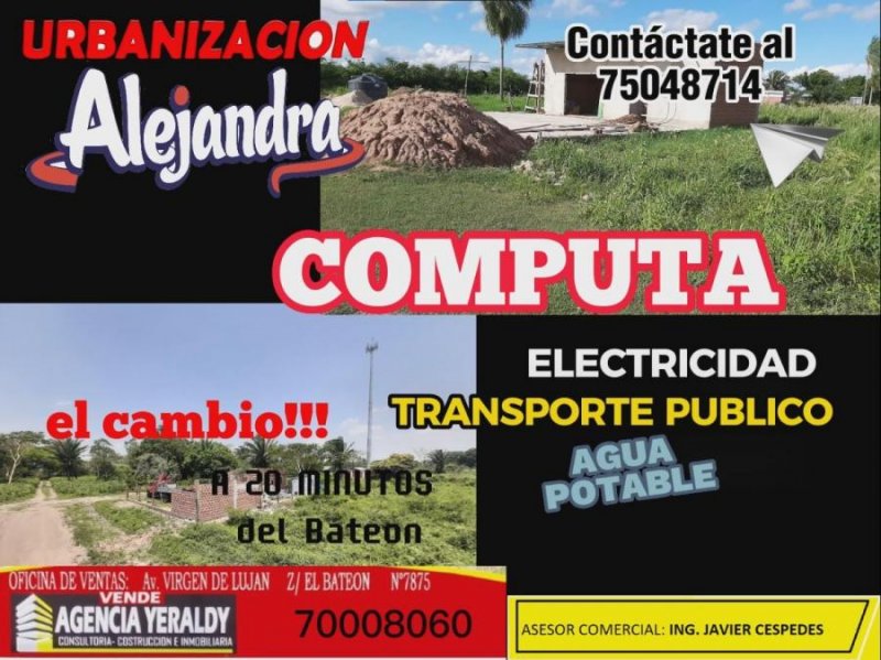 Foto Terreno en Venta en URBANIZACION ALEJANDRA, Cotoca, Santa Cruz - U$D 10.200 - TEV6357 - BienesOnLine