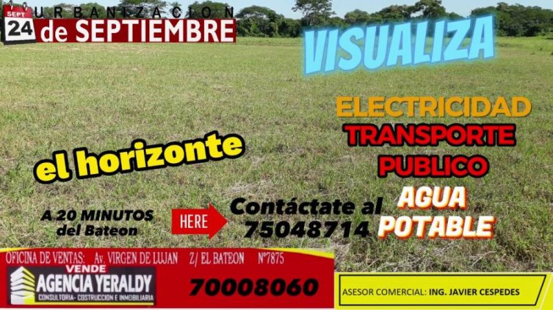 Terreno en Venta en URBANIZACION 24 DE SEPTIEMBRE Cotoca, Santa Cruz