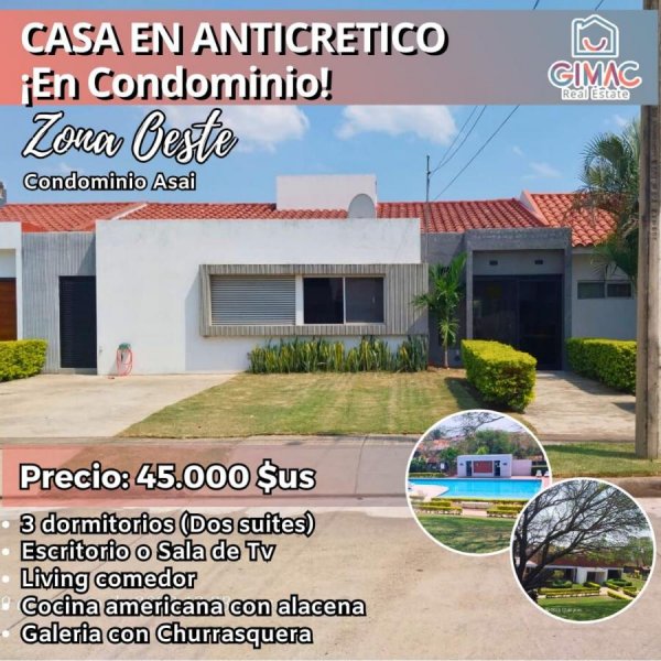 Foto Casa en Venta en CONDOMINIO ASAI SUR I, Santa Cruz de la Sierra, Santa Cruz - U$D 125.000 - CAV6968 - BienesOnLine