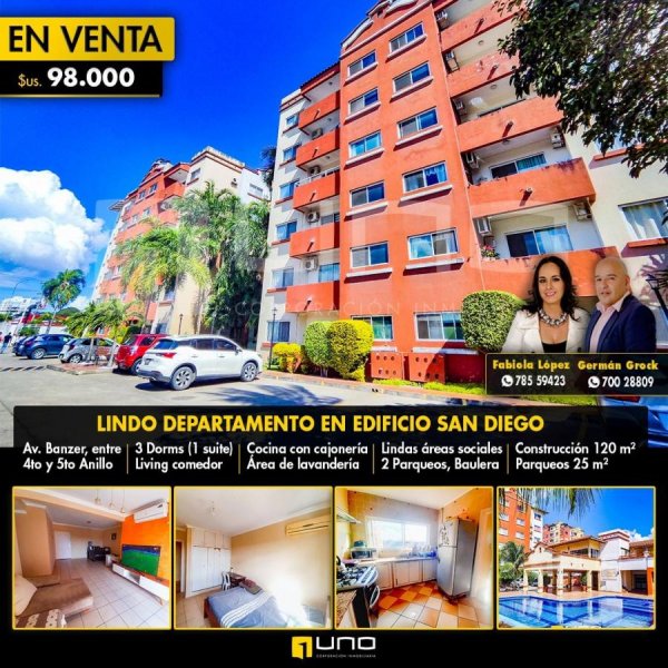 Foto Departamento en Venta en ZONA NORTE,AV BANZER ENTRE 4TO Y 5TO ANILLO, Santa Cruz de la Sierra, Santa Cruz - U$D 98.000 - DEV7586 - BienesOnLine