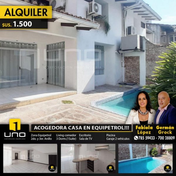 Foto Casa en Alquiler en BARRIO EQUIPETROL, Santa Cruz de la Sierra, Santa Cruz - U$D 1.500 - CAA5667 - BienesOnLine