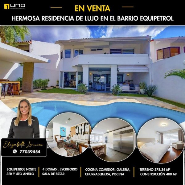 Casa con piscina en venta zona Equipetrol norte