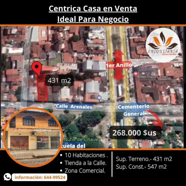 CASA IDEAL PARA NEGOCIO, CALLE ARENALES FRENTE A LA PLAZA DEL CEMENTERIO.