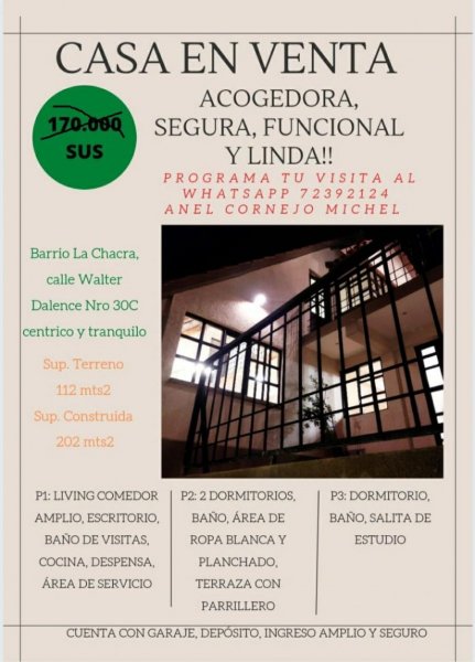 Casa en Venta en LA CHACRA CIUDAD DE POTOSI, Potosí