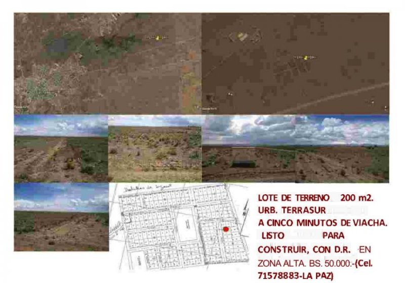 Terreno en Venta en Zona Batalla de Ingavi Viacha, La Paz