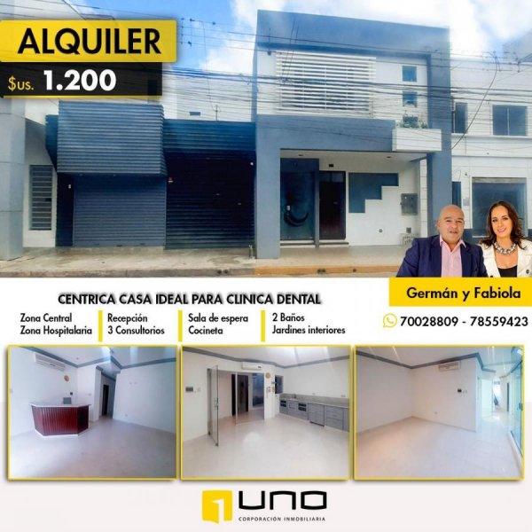 Foto Casa en Alquiler en ZONA CENTRO, Santa Cruz de la Sierra, Santa Cruz - U$D 1.200 - CAA6485 - BienesOnLine