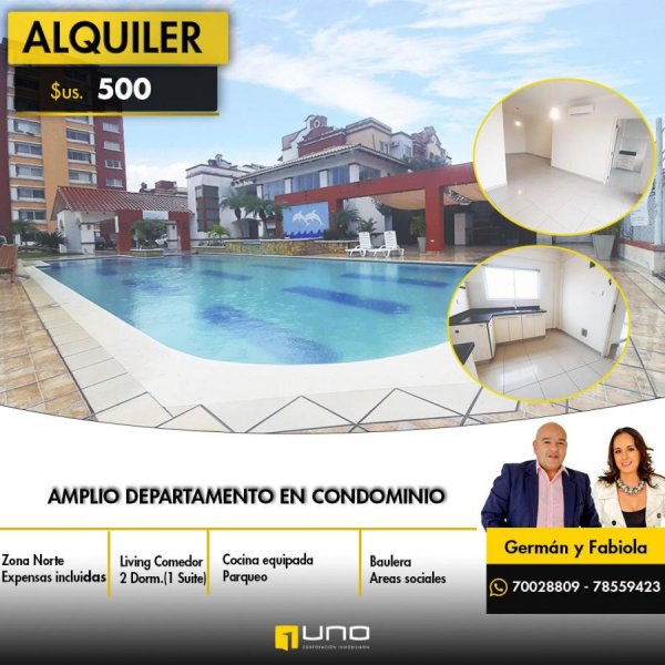 Foto Departamento en Alquiler en ZONA NORTE, Santa Cruz de la Sierra, Santa Cruz - U$D 500 - DEA6566 - BienesOnLine