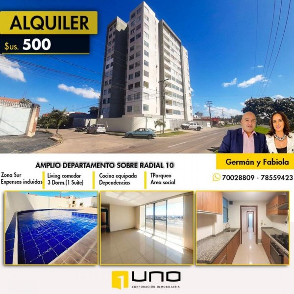 Foto Departamento en Alquiler en POLANCO, Santa Cruz de la Sierra, Santa Cruz - U$D 500 - DEA6587 - BienesOnLine