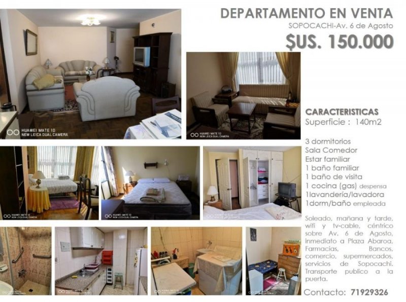 Departamento en Venta en Sopocachi La Paz, La Paz