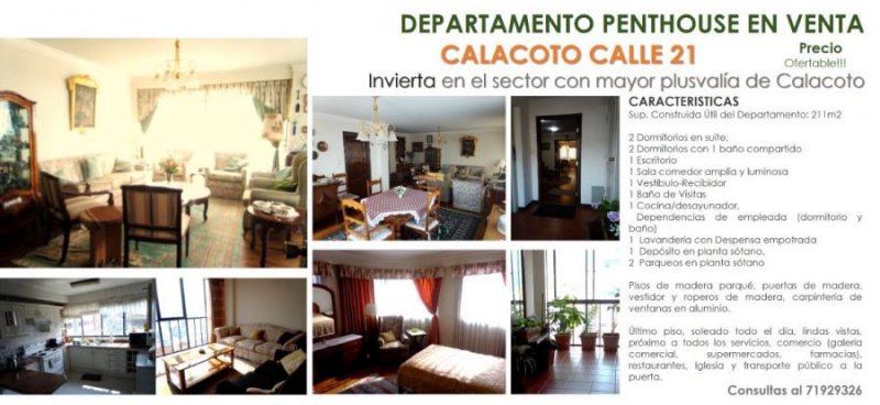 Departamento en Venta en CALACOTO La Paz, La Paz